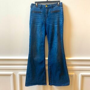 Anthropologie Pilcro Flare Leg Embellished Pocket Jean Sz 27